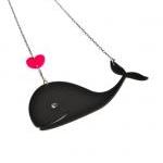 Whale in Love Necklace,Plex..