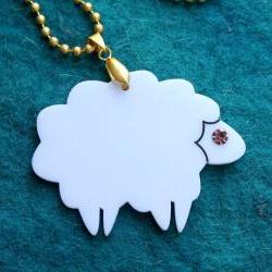 Lamb Necklace,Plexiglass Jewelry,Lasercut Acrylic,Gifts Under 25